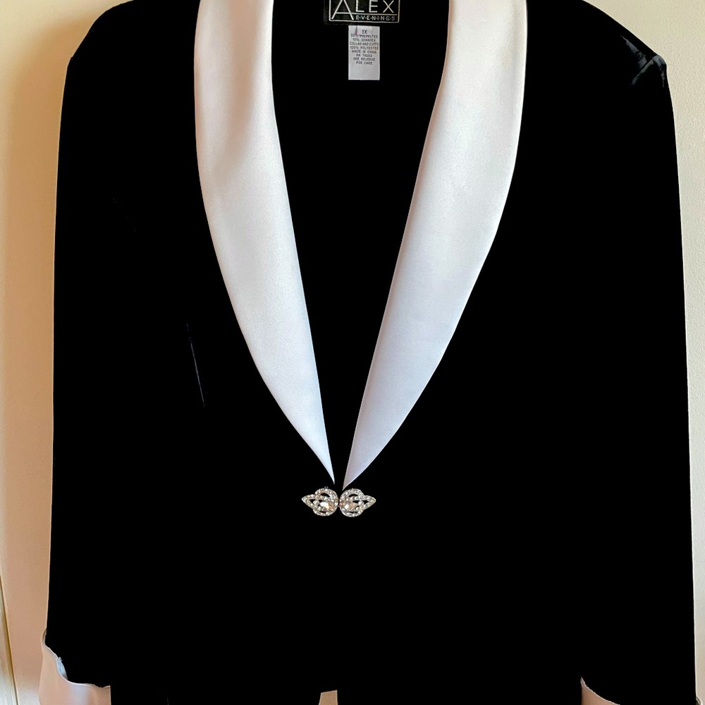 Black velour jacket and camisole.